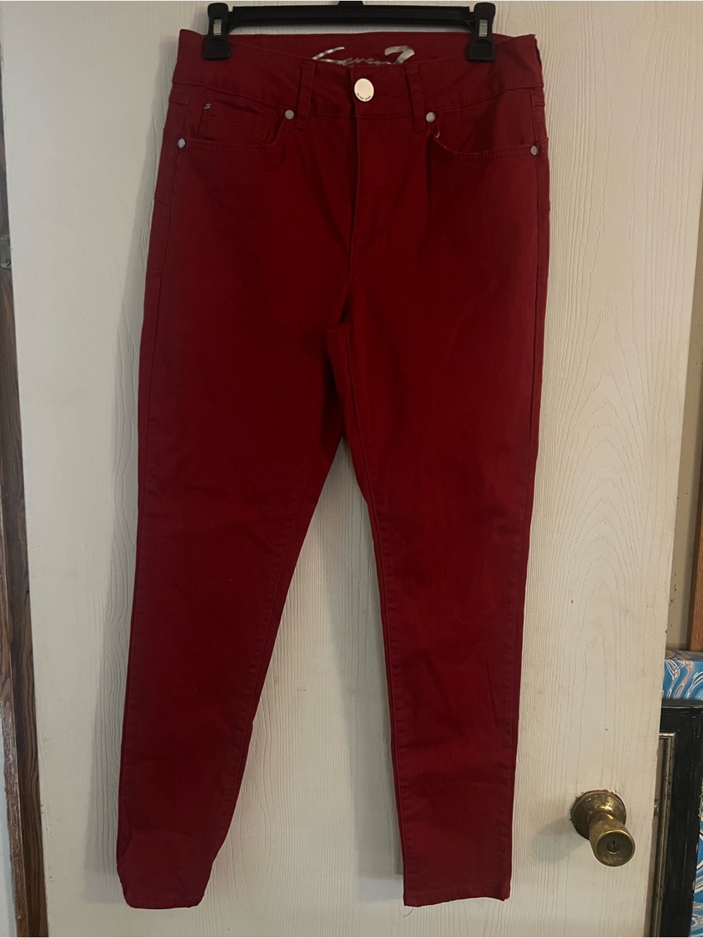 Seven7 High Rise Women's Jeans - Deep Red
